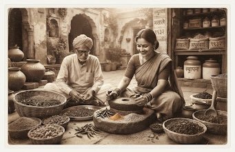 Heritage of Apurvaai Masale — traditional spice grinding